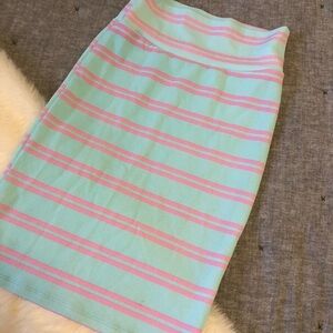 Lularoe mint & pink striped pencil skirt sz.XS